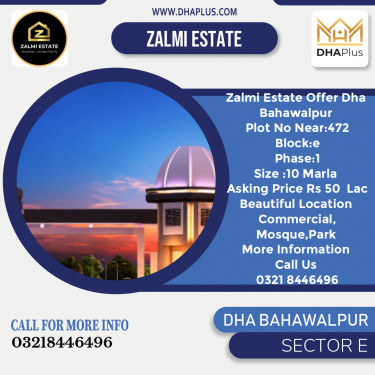 10 Marla Residential Plot for Sale in Sector E, DHA Bahawalpur, Bahawalpur - (BP-44660)