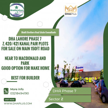 2 Kanal Residential Plot for Sale in Sector Z, DHA Phase 7, Lahore - (BP-44733)