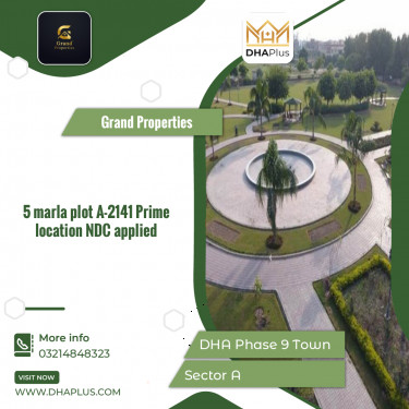 5 Marla Residential Plot for Sale in Sector A, DHA Phase 9 Town, Lahore - (BP-44751)