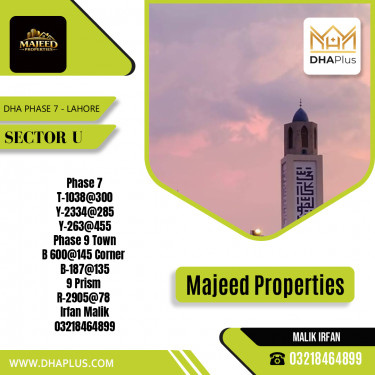 1 Kanal Residential Plot for Sale in Sector U, DHA Phase 7, Lahore - (BP-44824)