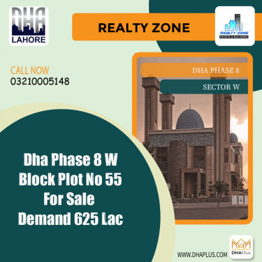 1 Kanal Residential Plot for Sale in Sector W, DHA Phase 8, Lahore - (BP-45009)