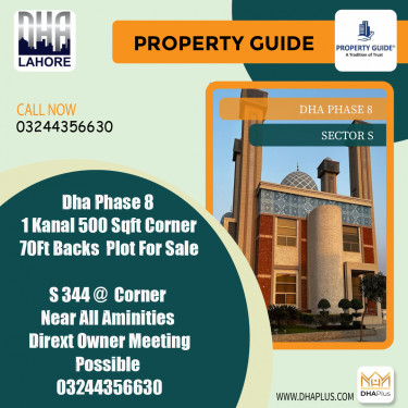 22 Marla Residential Plot for Sale in Sector S, DHA Phase 8, Lahore - (BP-45360)