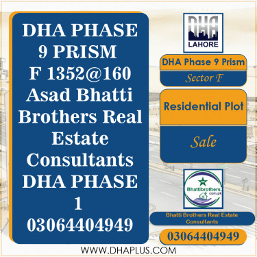 10 Marla Residential Plot for Sale in Sector F, DHA Phase 9 Prism, Lahore - (BP-45492)