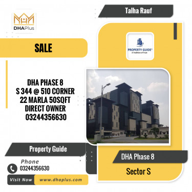 22 Marla Residential Plot for Sale in Sector S, DHA Phase 8, Lahore - (BP-45594)
