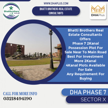 2 Kanal Residential Plot for Sale in Sector X, DHA Phase 7, Lahore - (BP-45634)