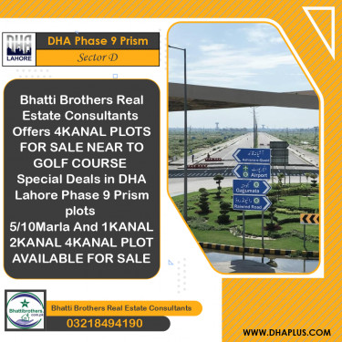 4 Kanal Residential Plot for Sale in Sector D, DHA Phase 9 Prism, Lahore - (BP-45635)