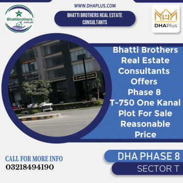 1 Kanal Residential Plot for Sale in Sector T, DHA Phase 8, Lahore - (BP-45820)