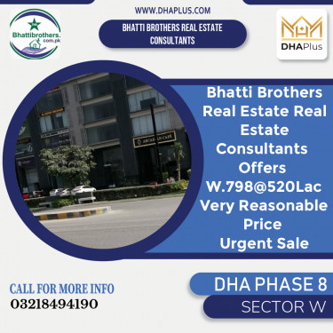 1 Kanal Residential Plot for Sale in Sector W, DHA Phase 8, Lahore - (BP-45821)