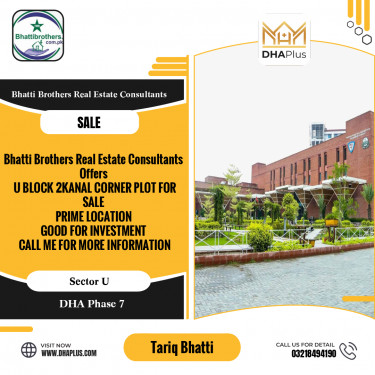 2 Kanal Residential Plot for Sale in Sector U, DHA Phase 7, Lahore - (BP-45831)