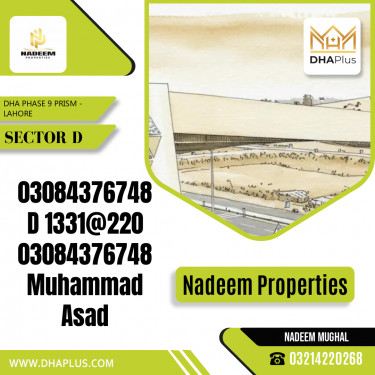 1 Kanal Residential Plot for Sale in Sector D, DHA Phase 9 Prism, Lahore - (BP-45913)