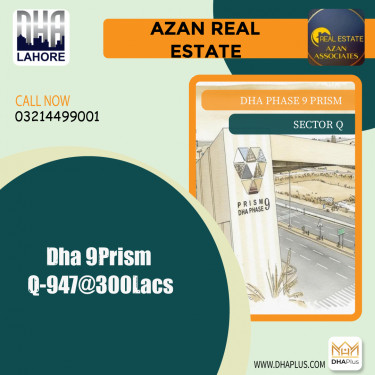 1 Kanal Residential Plot for Sale in Sector Q, DHA Phase 9 Prism, Lahore - (BP-45975)