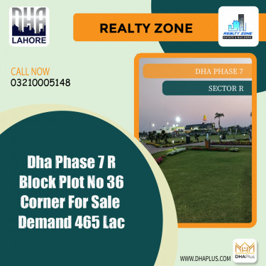 1 Kanal Residential Plot for Sale in Sector R, DHA Phase 7, Lahore - (BP-45983)