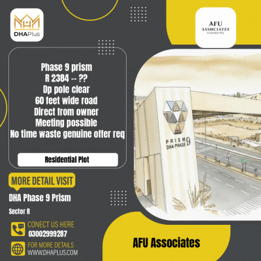 5 Marla Residential Plot for Sale in Sector R, DHA Phase 9 Prism, Lahore - (BP-46014)