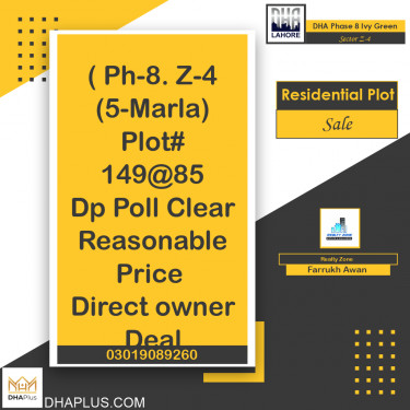 5 Marla Residential Plot for Sale in Sector Z-4, DHA Phase 8 Ivy Green, Lahore - (BP-46108)