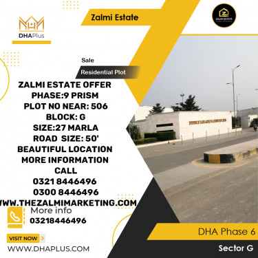 27 Marla Residential Plot for Sale in Sector G, DHA Phase 6, Lahore - (BP-46112)