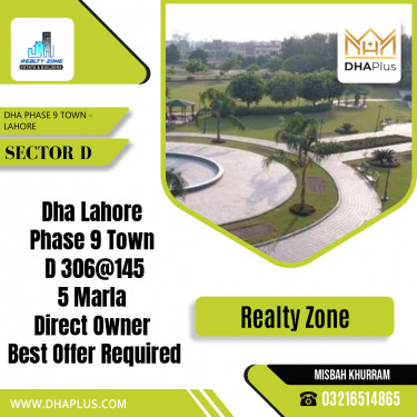 5 Marla Residential Plot for Sale in Sector D, DHA Phase 9 Town, Lahore - (BP-46167)