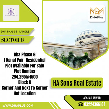 2 Kanal Residential Plot for Sale in Sector B, DHA Phase 6, Lahore - (BP-46492)