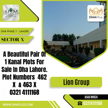 1 Kanal Residential Plot for Sale in Sector X, DHA Phase 7, Lahore - (BP-46552)