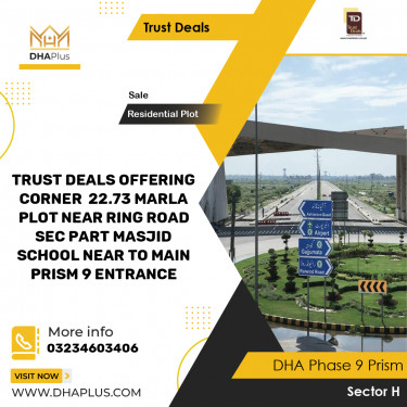 1 Kanal Residential Plot for Sale in Sector H, DHA Phase 9 Prism, Lahore - (BP-46625)