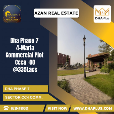4 Marla Commercial Plot for Sale in Sector CC4 Commercial, DHA Phase 7, Lahore - (BP-46684)