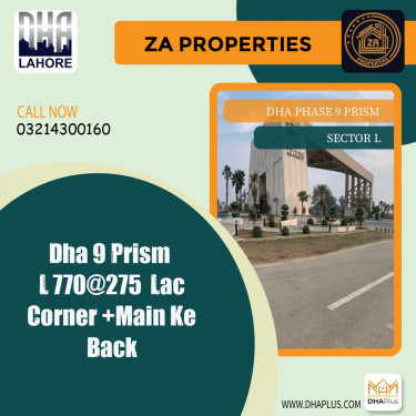 1 Kanal Residential Plot for Sale in Sector L, DHA Phase 9 Prism, Lahore - (BP-46804)