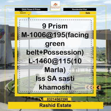1 Kanal Residential Plot for Sale in Sector M, DHA Phase 9 Prism, Lahore - (BP-46809)