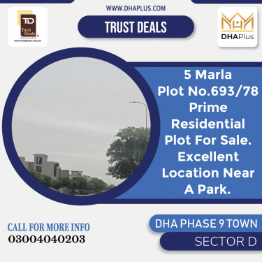 5 Marla Residential Plot for Sale in Sector D, DHA Phase 9 Town, Lahore - (BP-46880)