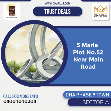 5 Marla Residential Plot for Sale in Sector A, DHA Phase 9 Town, Lahore - (BP-46881)