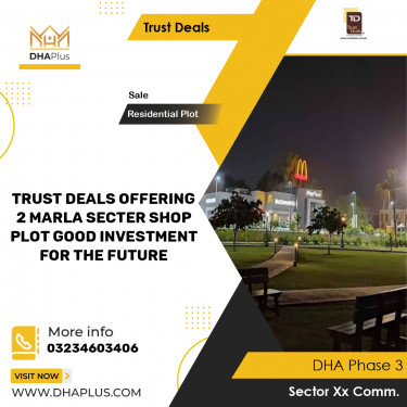 2 Marla Residential Plot for Sale in Sector XX Commercial, DHA Phase 3, Lahore - (BP-47010)