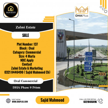 4 Marla Commercial Plot for Sale in Oval Commercial, DHA Phase 9 Prism, Lahore - (BP-47396)