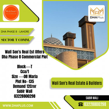 8 Marla Commercial Plot for Sale in Sector T Commercial, DHA Phase 8, Lahore - (BP-47411)