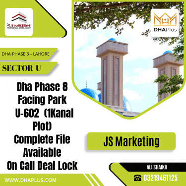 1 Kanal Residential Plot for Sale in Sector U, DHA Phase 8, Lahore - (BP-47468)