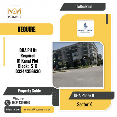 1 Kanal Required Residential Plot in Sector X, DHA Phase 8, Lahore - (BP-47542)