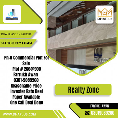 8 Marla Commercial Plot for Sale in Sector CC2 Commercial, DHA Phase 8, Lahore - (BP-48031)