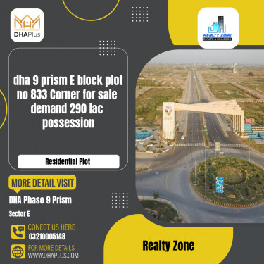 1 Kanal Residential Plot for Sale in Sector E, DHA Phase 9 Prism, Lahore - (BP-48096)