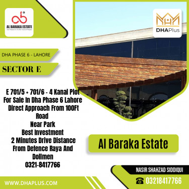 4 Kanal Residential Plot for Sale in Sector E, DHA Phase 6, Lahore - (BP-48247)