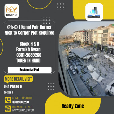 2 Kanal Required Residential Plot in Sector H, DHA Phase 6, Lahore - (BP-48302)