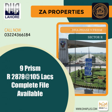 5 Marla Residential Plot for Sale in Sector R, DHA Phase 9 Prism, Lahore - (BP-48310)
