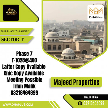 1 Kanal Residential Plot for Sale in Sector T, DHA Phase 7, Lahore - (BP-48485)