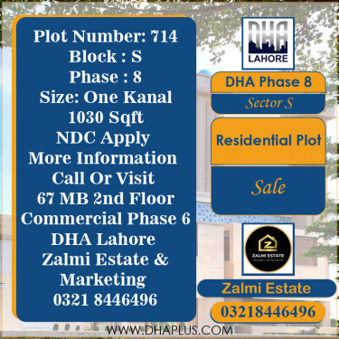 24.5 Marla Residential Plot for Sale in Sector S, DHA Phase 8, Lahore - (BP-48739)