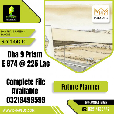 1 Kanal Residential Plot for Sale in Sector E, DHA Phase 9 Prism, Lahore - (BP-48828)
