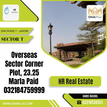 23.25 Marla Residential Plot for Sale in Sector T, DHA Phase 7, Lahore - (BP-48854)