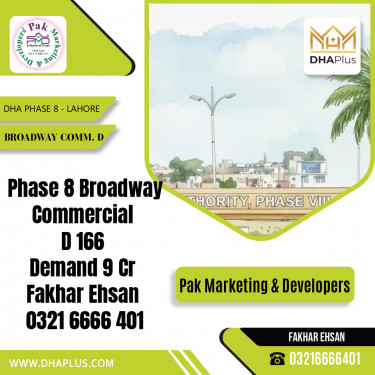 4 Marla Commercial Plot for Sale in Broadway Commercial D, DHA Phase 8, Lahore - (BP-48973)