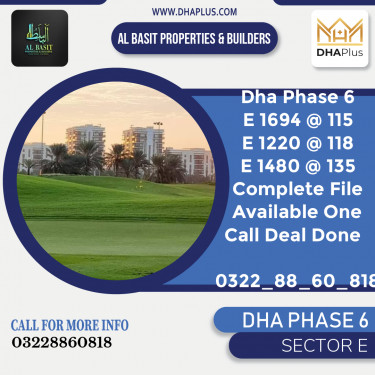5 Marla Residential Plot for Sale in Sector E, DHA Phase 6, Lahore - (BP-49046)