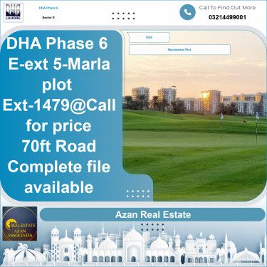 5 Marla Residential Plot for Sale in Sector E, DHA Phase 6, Lahore - (BP-49066)