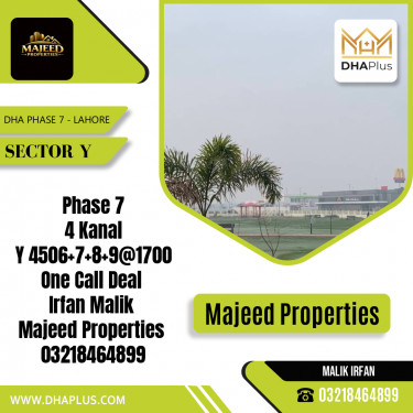 4 Kanal Residential Plot for Sale in Sector Y, DHA Phase 7, Lahore - (BP-49147)