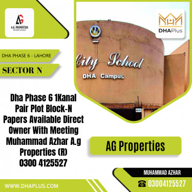 40 Marla Residential Plot for Sale in Sector N, DHA Phase 6, Lahore - (BP-49172)