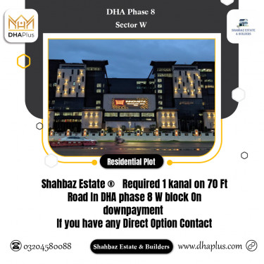 1 Kanal Required Residential Plot in Sector W, DHA Phase 8, Lahore - (BP-49175)