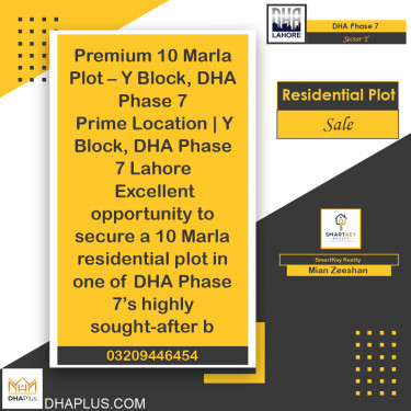10 Marla Residential Plot for Sale in Sector Y, DHA Phase 7, Lahore - (BP-49190)
