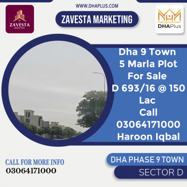 5 Marla Residential Plot for Sale in Sector D, DHA Phase 9 Town, Lahore - (BP-49335)